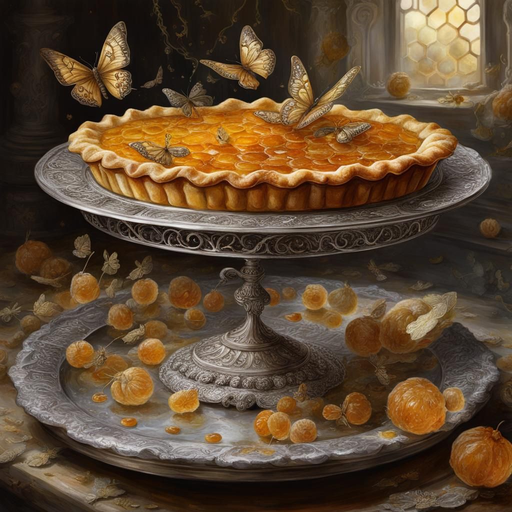 Gooseberry Pie Still Life in Dutch Golden Age Style