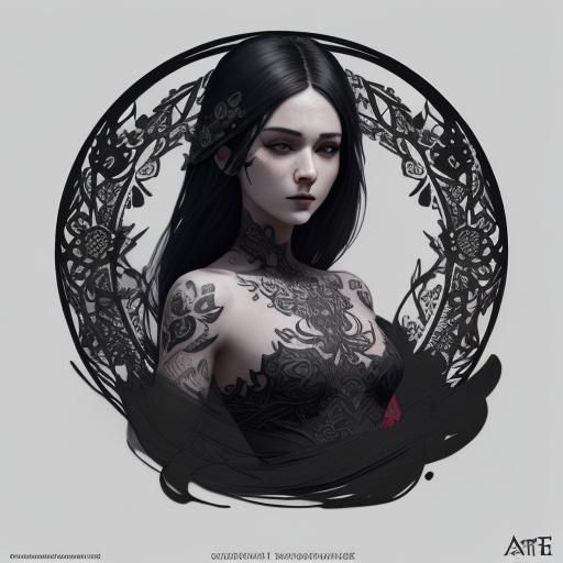 Minimalist Floral Tattoo Design in Black Ink