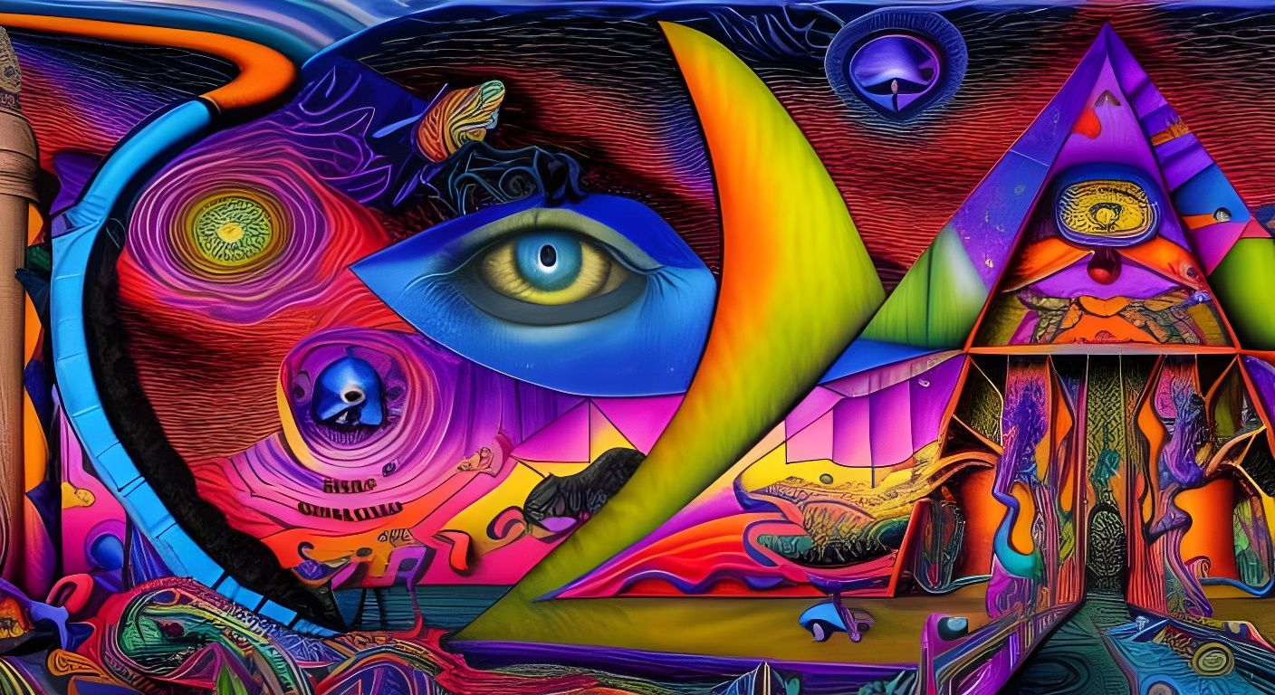 Surreal Tribute Image with Gates, Moon and Animals