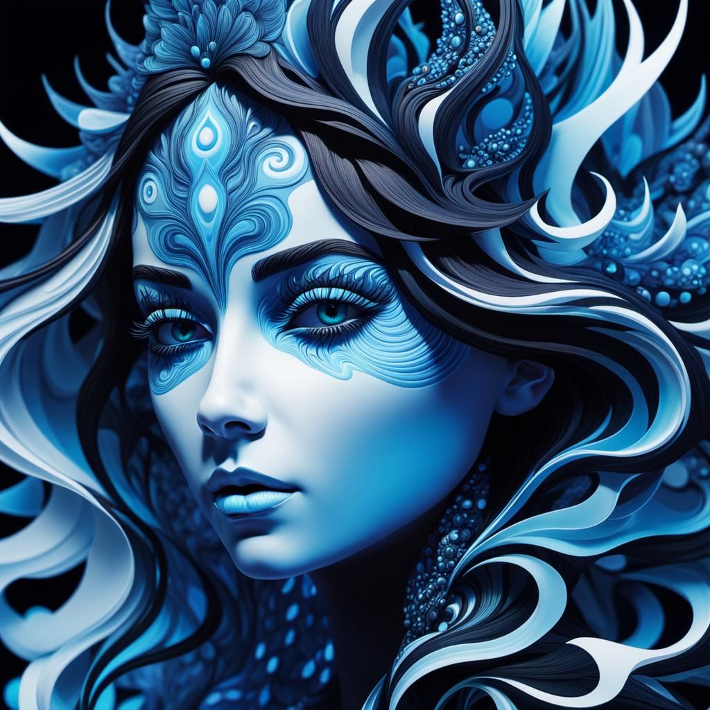 Psychedelic Abstraction: Woman in Fractal Flames