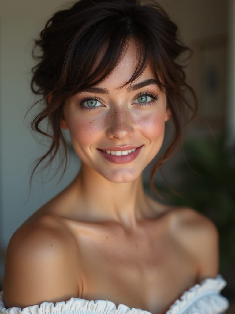 Stunning Close-Up Portrait of a Beautiful Woman