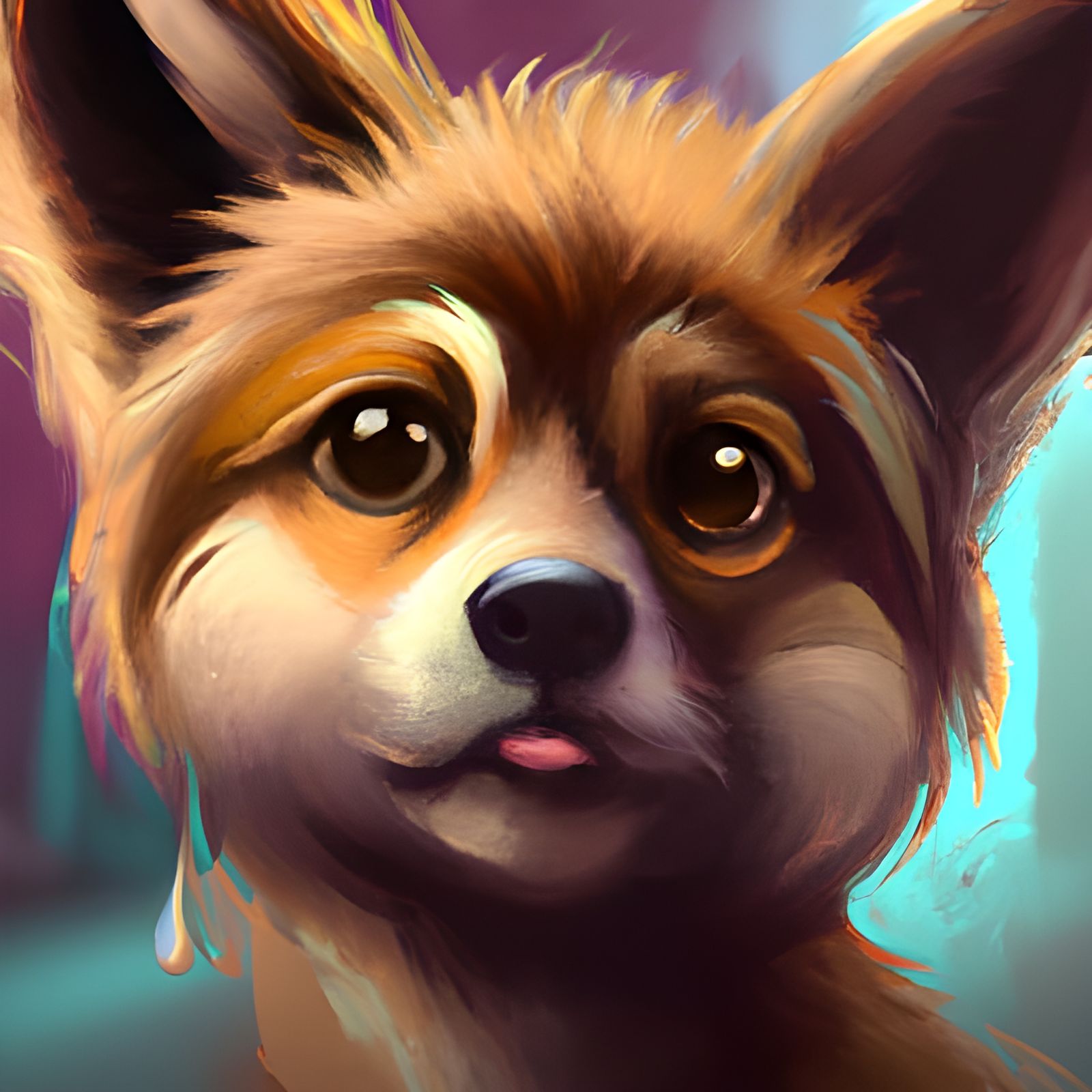 Chibi Dog Portrait in Hyperdetailed Style