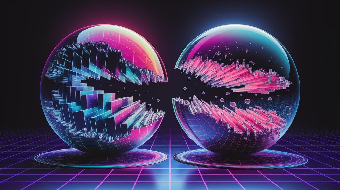 Fractured Bubble City in Surreal Digital Art