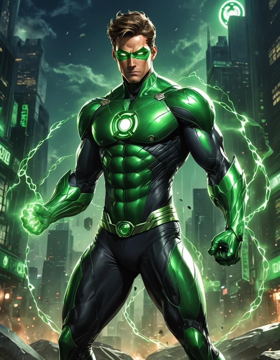 Green Lantern Hal Jordan in 3D Anime Art