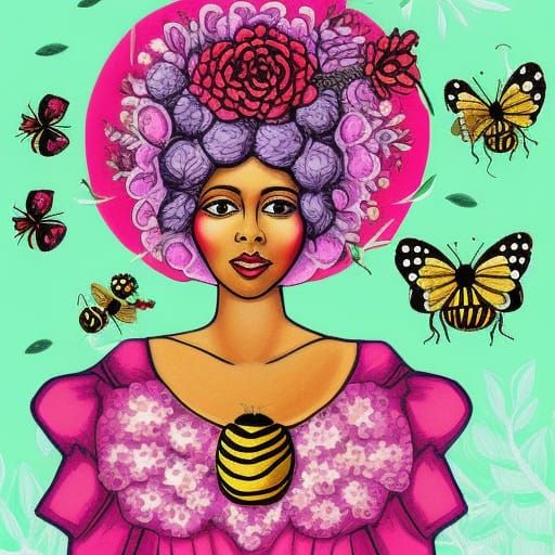 Queen Bee Girl in Pop Surreal 3D Render