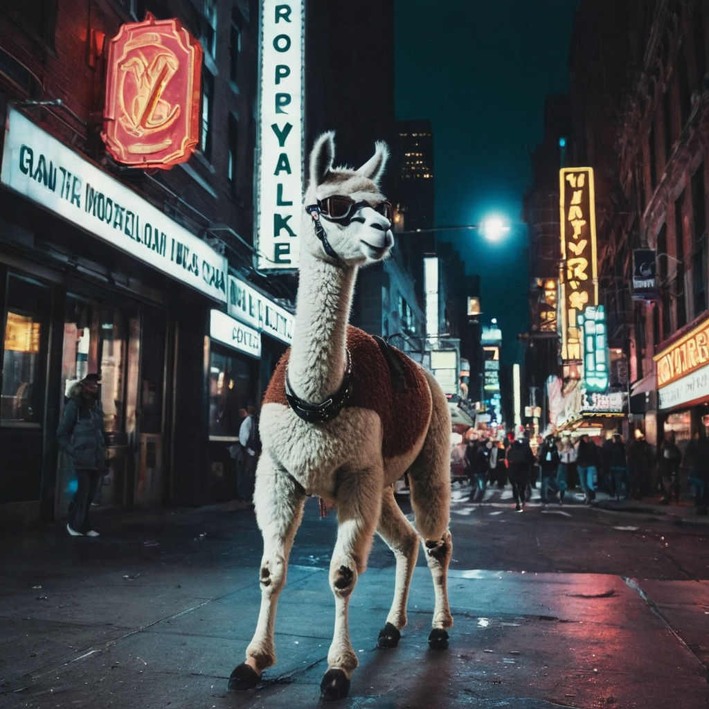 MJ Lookalike Llama Moonwalks in Neon NYC