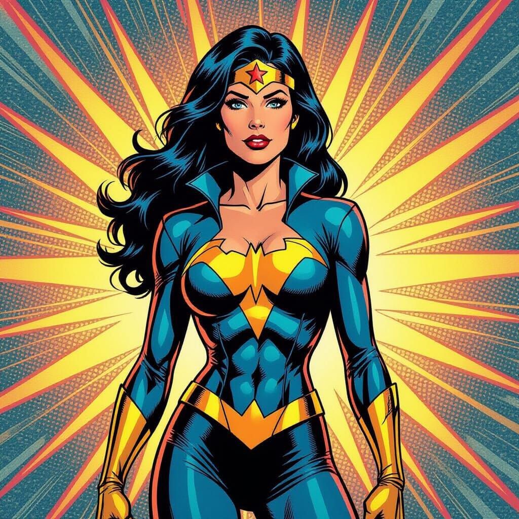 Wonder Woman in Jack Kirby Comic Style
