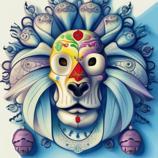 Clockwork Lion Robot in Surrealist Style