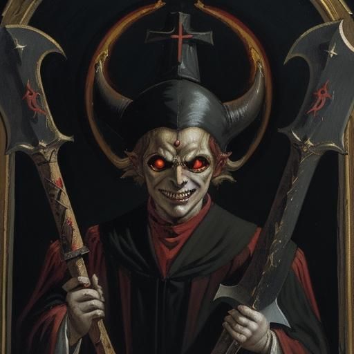 Alastor, Hell's Judge in Religious Painting Style