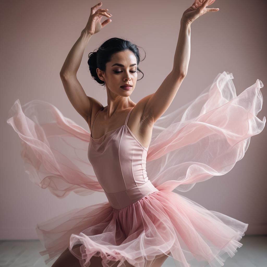 Sensual Dancer in Pink Tutu: Contemporary Dance Photography