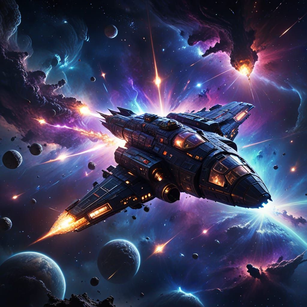 Vast Nebula Swirls With Starships In Hyper-Realistic Sci-Fi ...