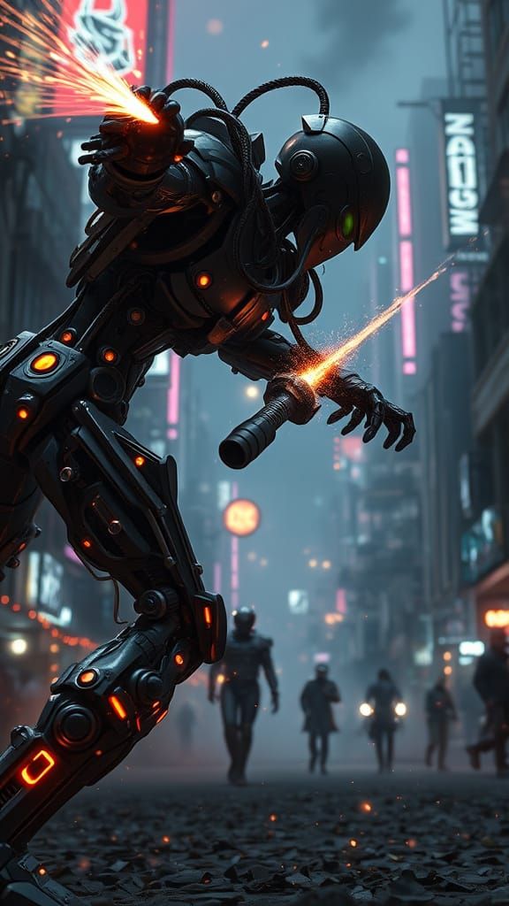 Dynamic Robot Combat in a Steampunk City