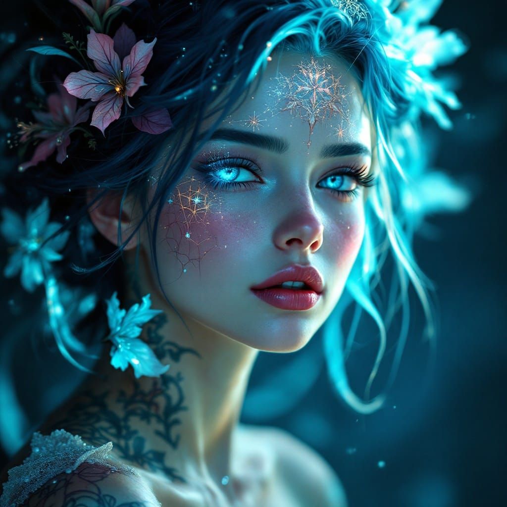 Cool Brave Girls with Tattoos: Digital NFT Art