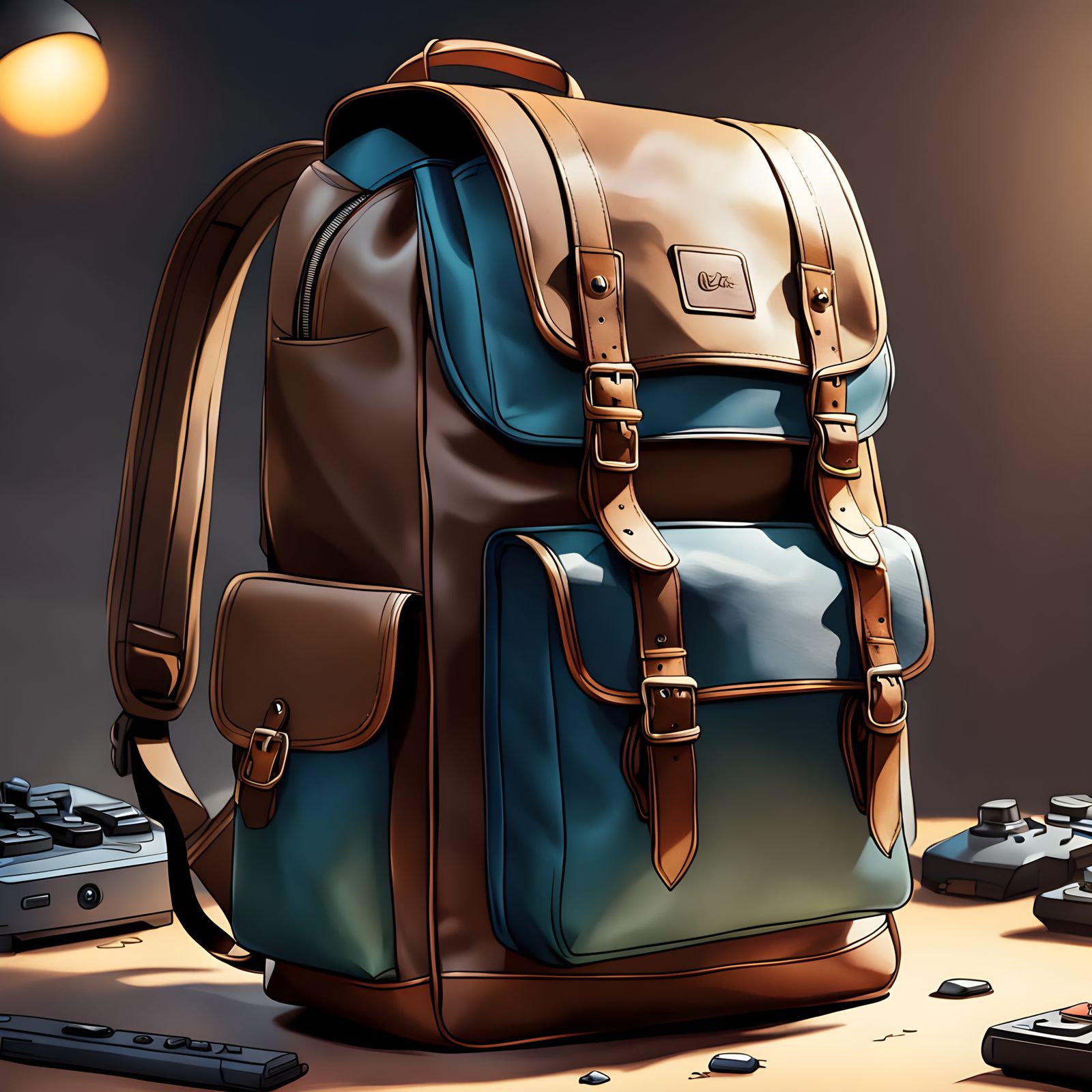 Gaming Concept Art: Brown Backpack in Cel Shaded Comic Book ...