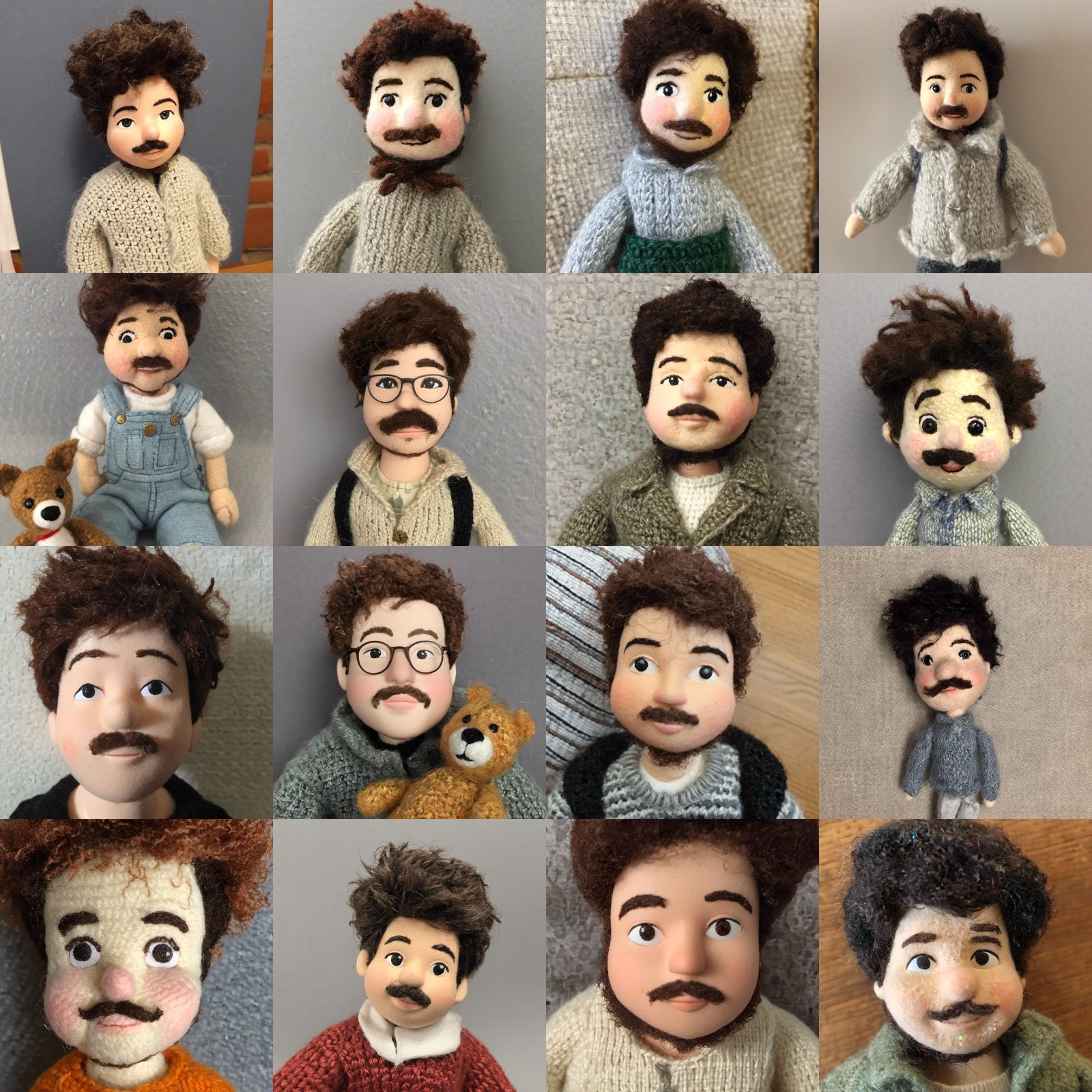 Detailed Portrait of a Wool Doll Puppet Toy