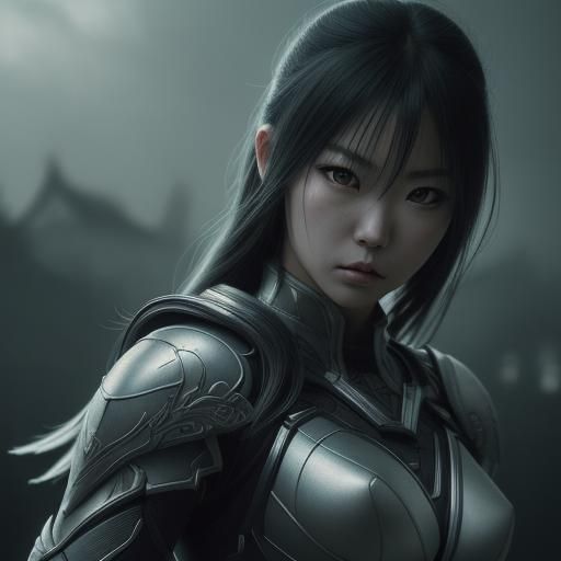 Lovely Japanese Superheroine in Hyperrealistic Style
