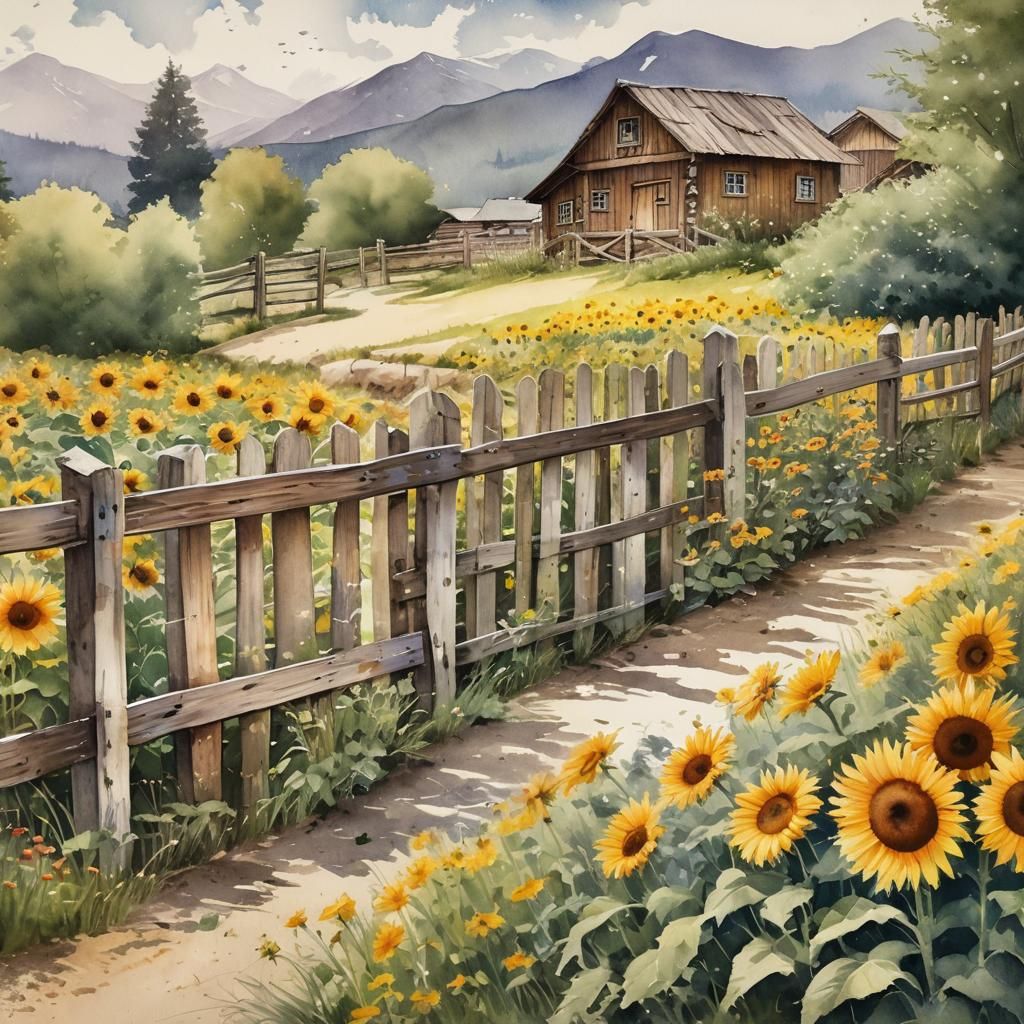 Sketchy watercolor painting