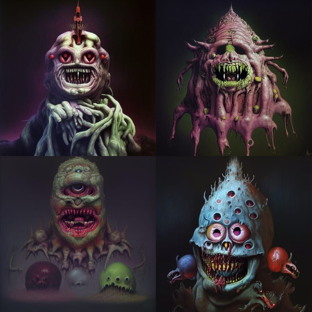 Horror Food Monster in Detailed Matte Painting Style