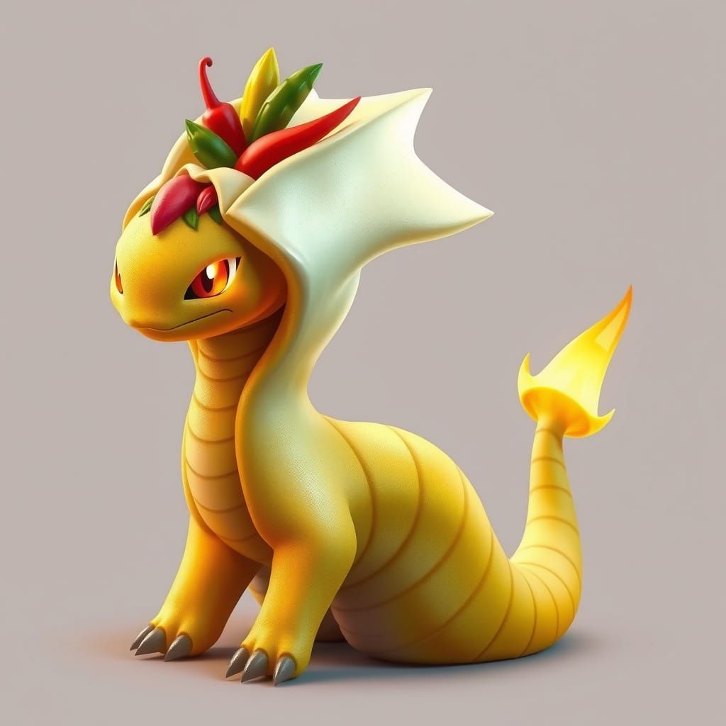 Vibrant Taco Cobra Pokémon in Warm, Spicy Colors