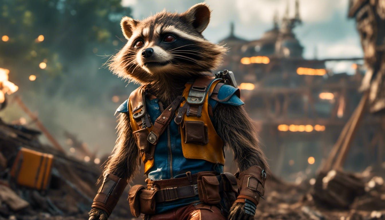 Realistic Rocket Raccoon in 8K HDR