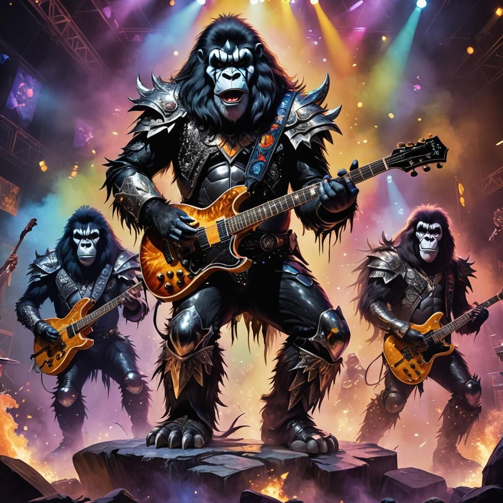 Ape Rock Band in KISS-Inspired Concept Art