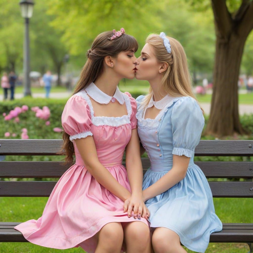 Surprised Crossdresser Kissed in Park