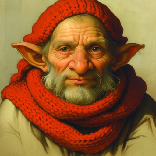 Grizzled Gnome Mendicant with Intricate Details