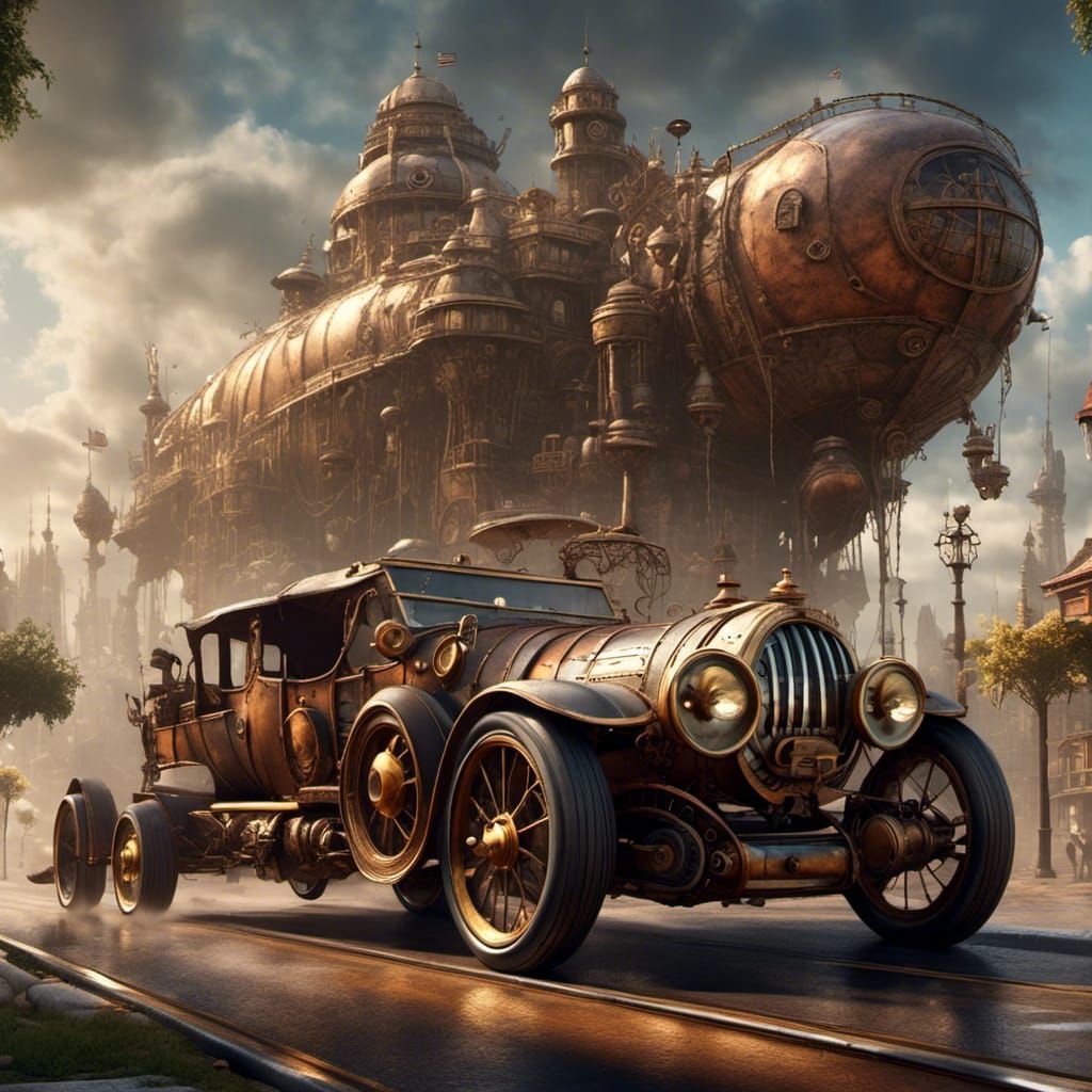 steampunk racing car