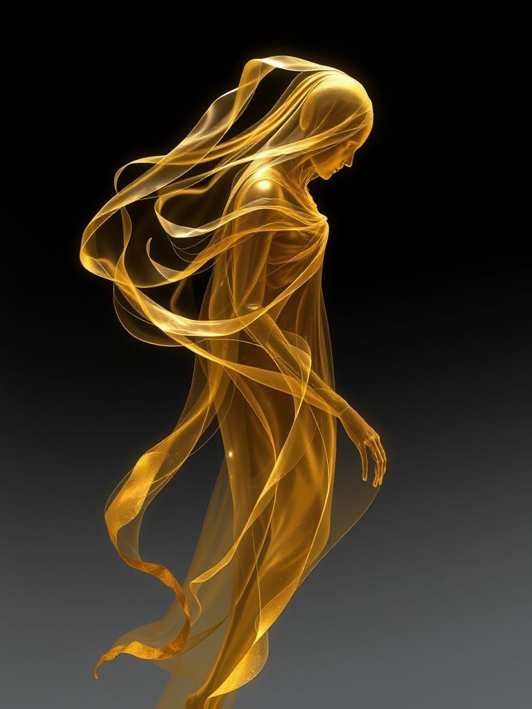 Golden Specter in Elegant Harmony with Dark and Light