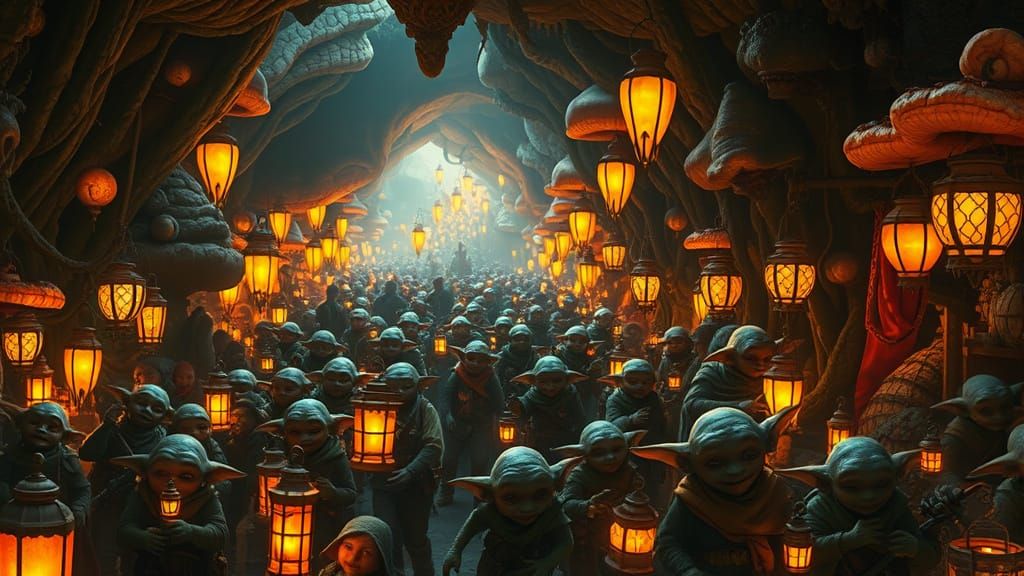 Goblin Market in Photorealistic Style