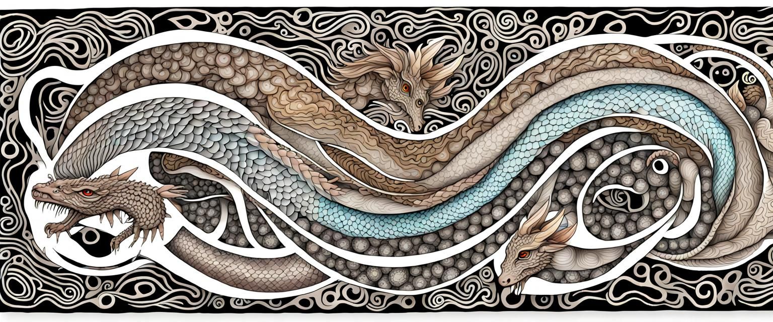 Surreal Creatures in Quantum Zentangle Style