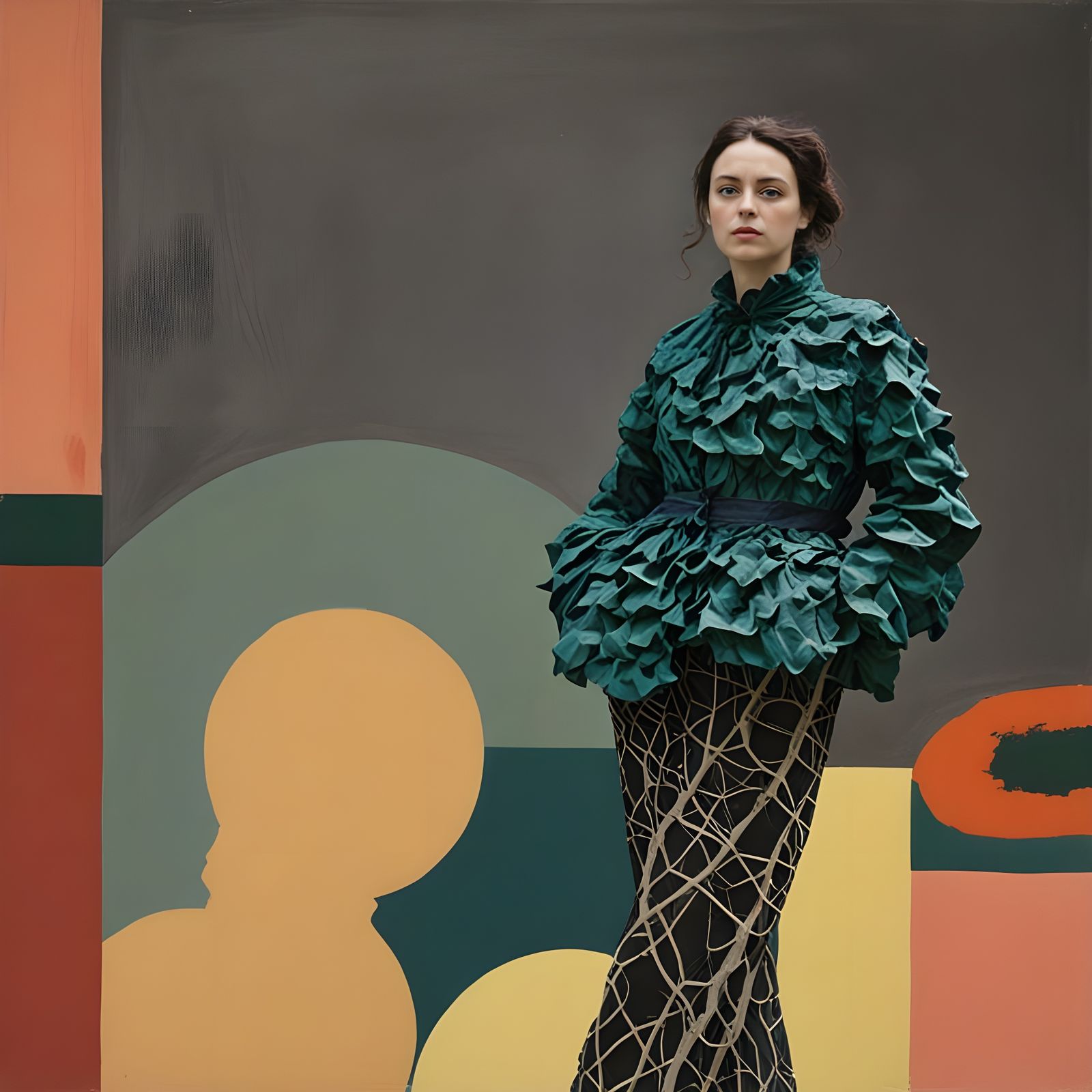 Abstract Tree Forms in Impasto Oil Painting Style