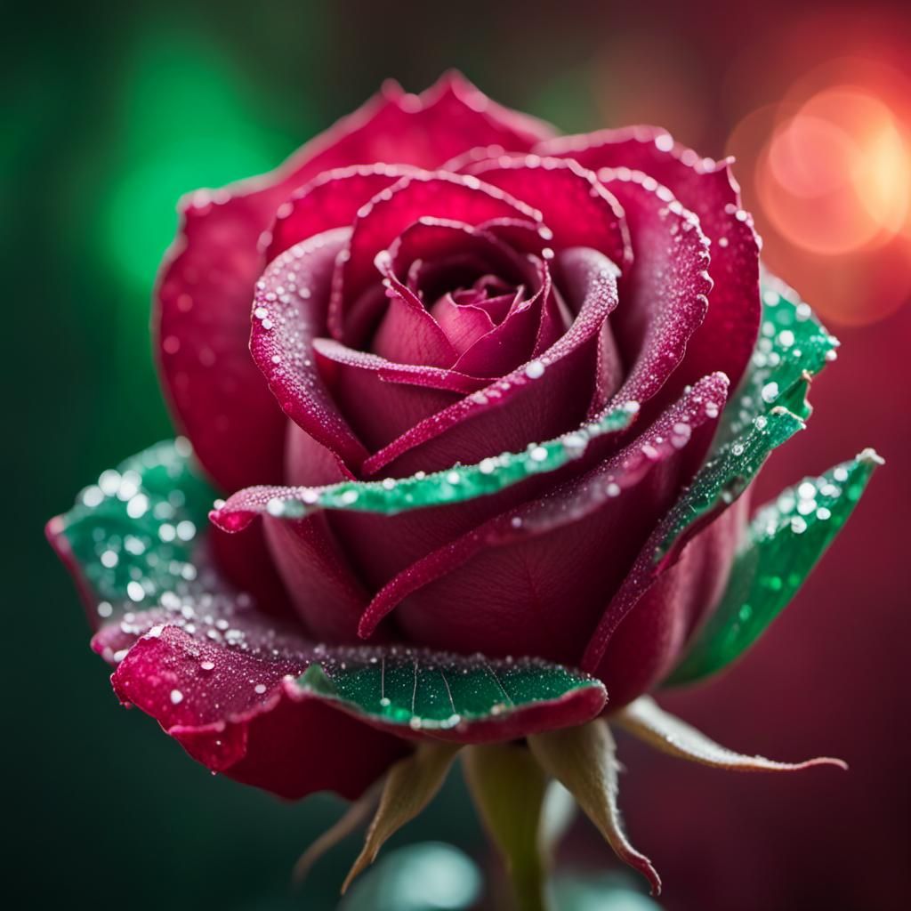 Crystalline Rose of Ruby and Emerald: Professional Photograp...