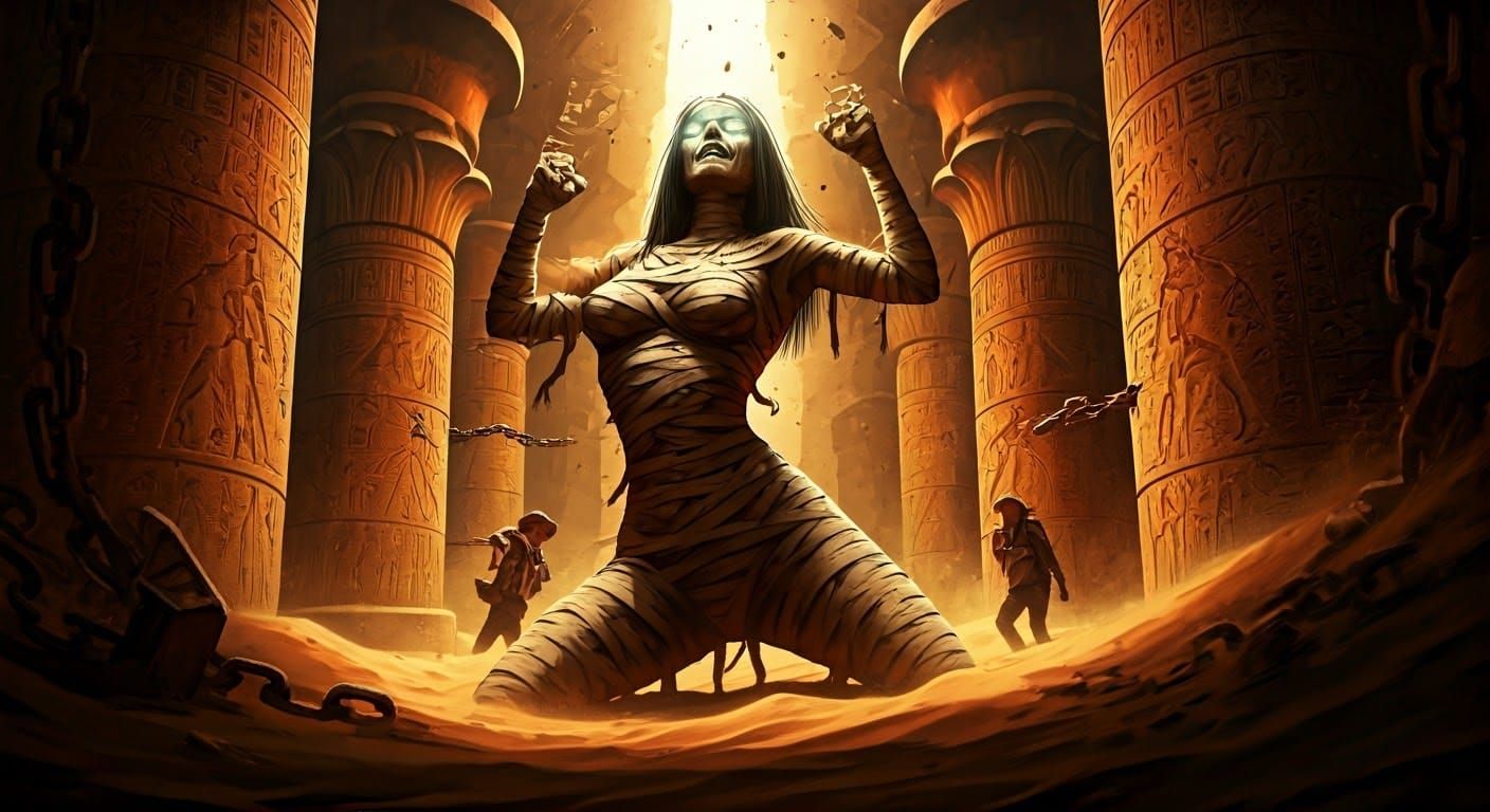 Majestic Mummy Queen Breaks Chains in Ancient Tomb