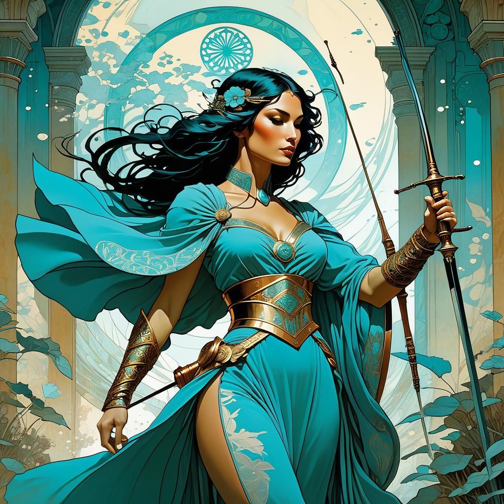 Epic Fantasy Warrior: Matte Oil Painting Masterpiece