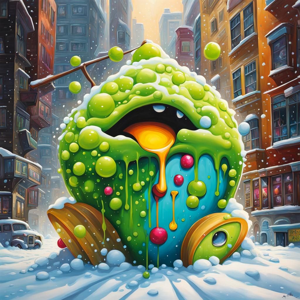 Honeydew Snowfall Graffiti Art in Street Style