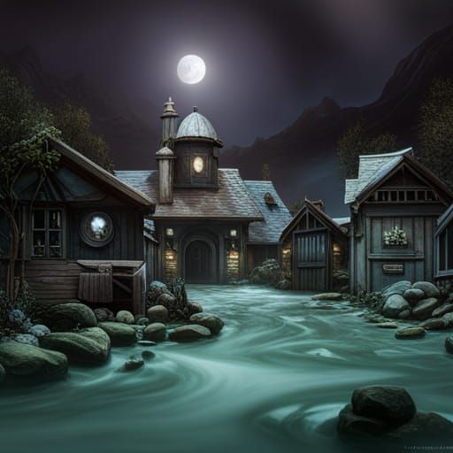 Eldritch Horror in Detailed Matte Painting Style