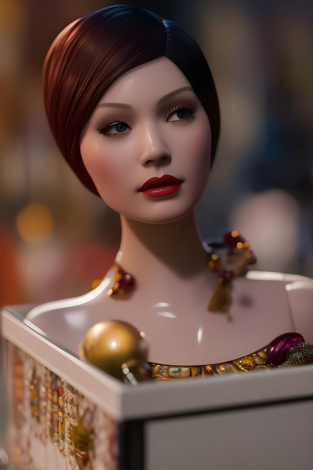 Hyperdetailed Mannequin Surrounded by Knick-knacks