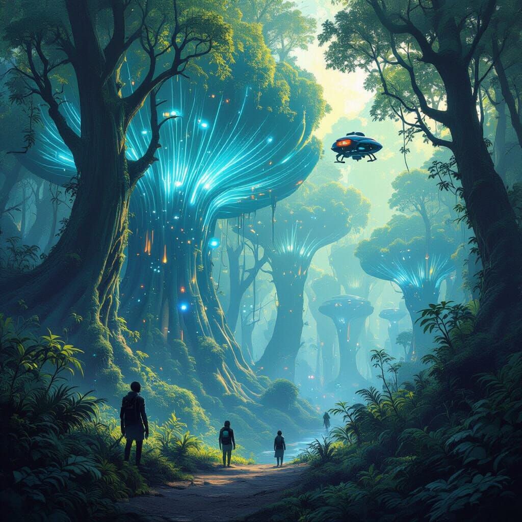Bioluminescent Alien Forest Concept Art