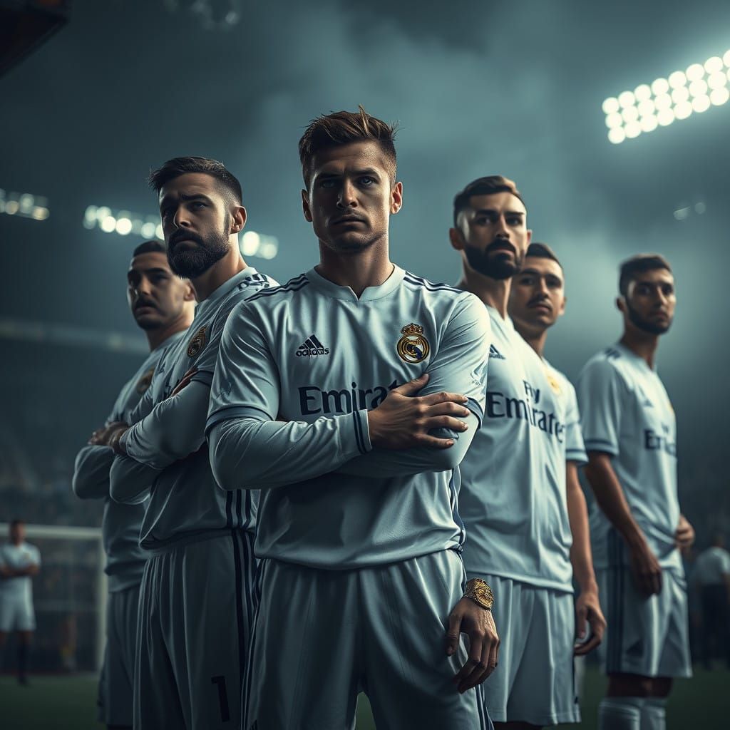 Real Madrid Soccer Team in Moody, Cinematic HDR