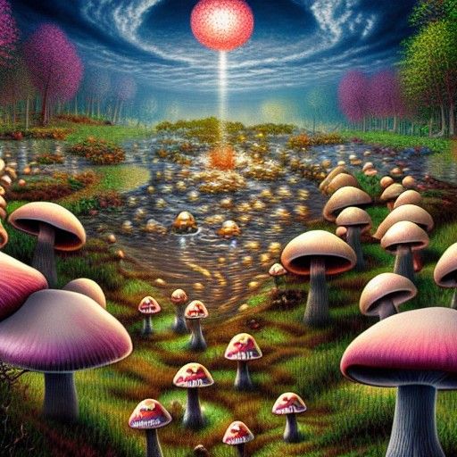 Mushroom Flood Aftermath: Digital Illustration in Unreal Eng...