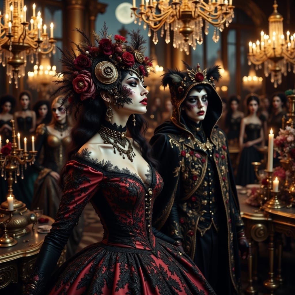 Venetian Vampire Queen at Masquerade Ball