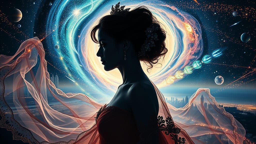 Ethereal Princess in a Celestial Vortex