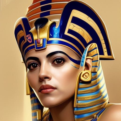 Natalie Morales as King Tut: Detailed 8K Portrait