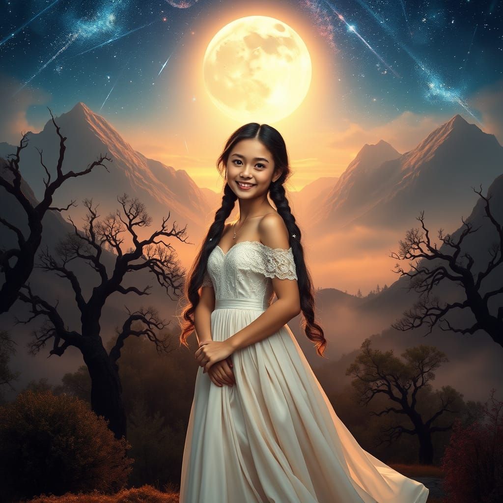 Ethereal Girl in Mystical Realm