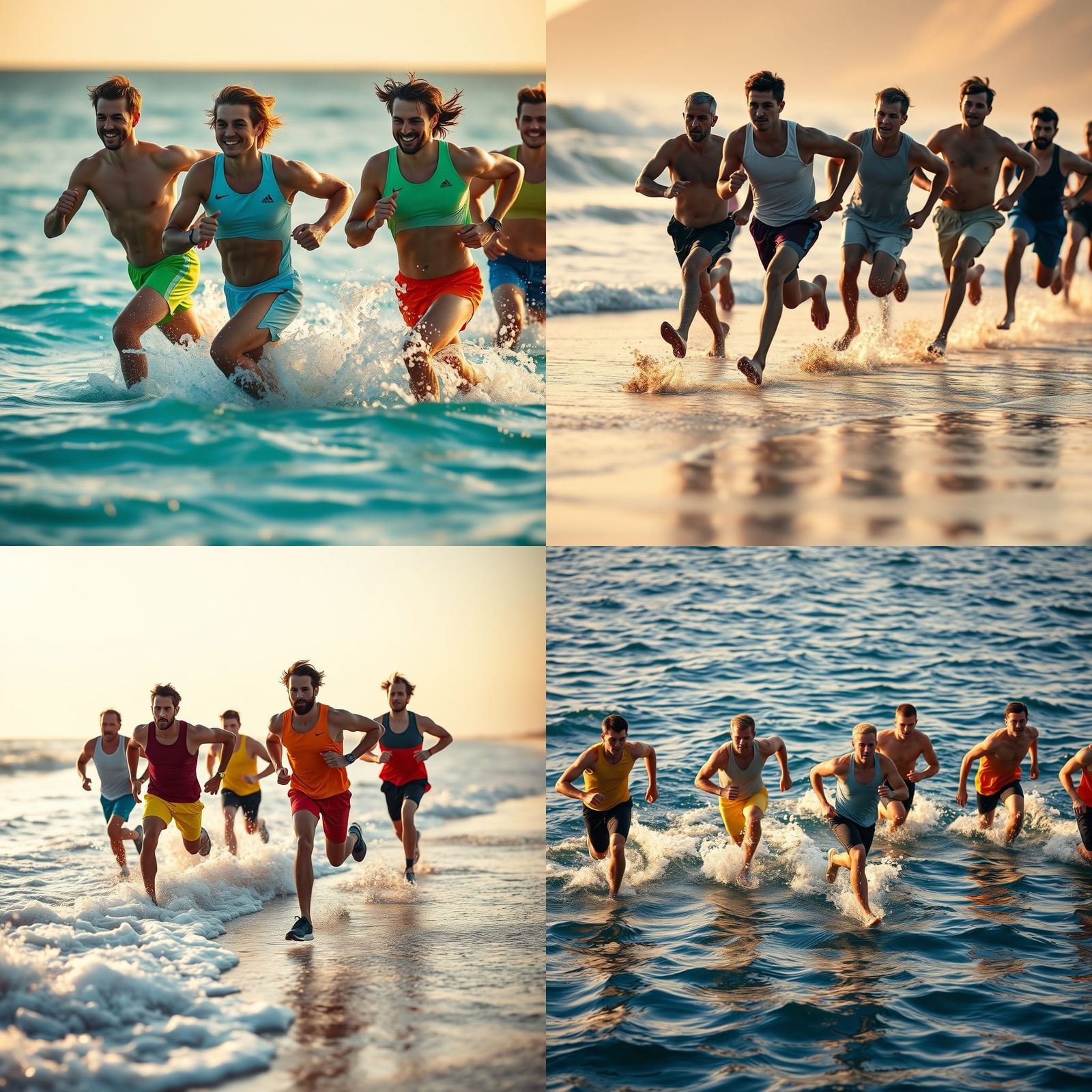 Men's Beach Run Captured in Stunning Bokeh