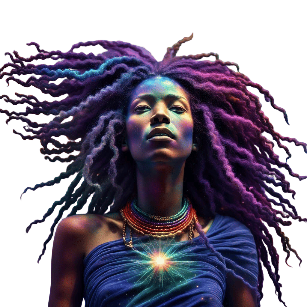 Surreal Cosmic Goddess in Nebular Bliss