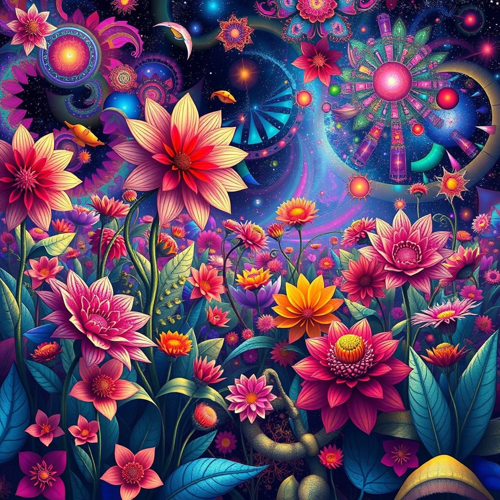 Fractal Garden in Cosmic Style