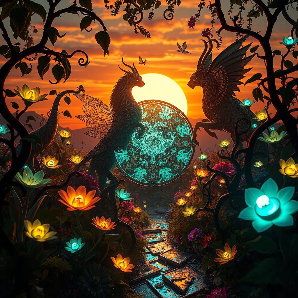 Dreamlike Zodiac Realm in Vibrant, Whimsical Art Style