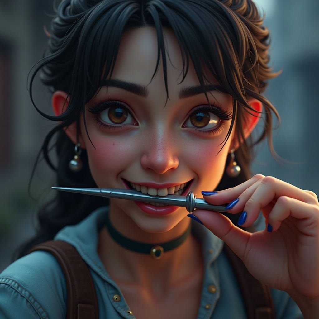 Ethereal Woman Unleashes Magical Power